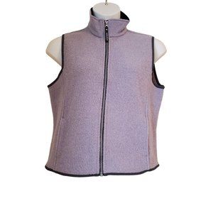 Woolrich L Purple Wool Blend‎ Vest Full Zip Pockets Winter Layering